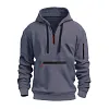 Men's Casual Multi-pocket Loose Sports Hoodie 51568546M by Inlyline