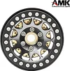 AMK 4pcs RC Brass Wheel Weights, Brass Wheel Hex Hub Adapter for 1.9in / 2.2in Beadlock Wheel Rim 1/10 RC Crawler Car Axial SCX10 Capra TRX4 TRX6 (4pcs 15mm Brass Weights)