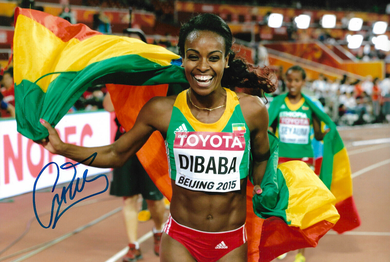 Genzebe Dibaba signed 8x12 inch Photo Poster painting autograph