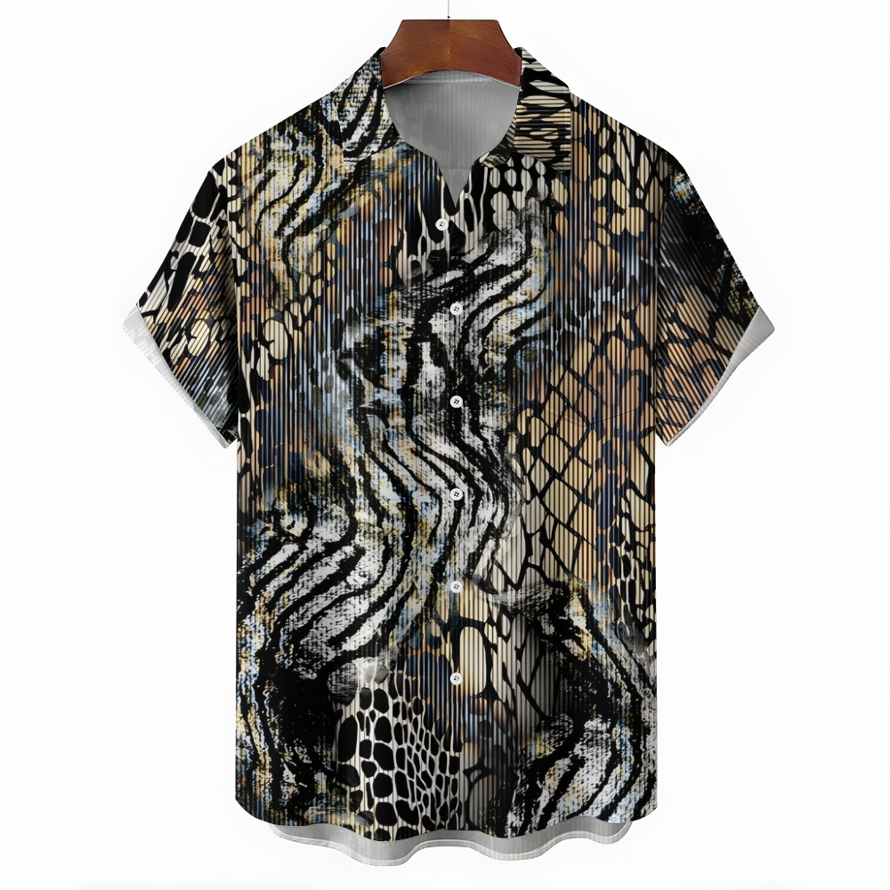 Wild Snake Skin Print Series - Retro Animal Art Design Hawaiian Shirt