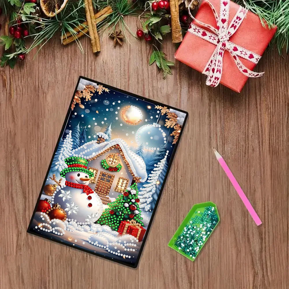 2pcs 50-Page A5 Christmas Diamond Painting Notebook for Adults Holiday Gift