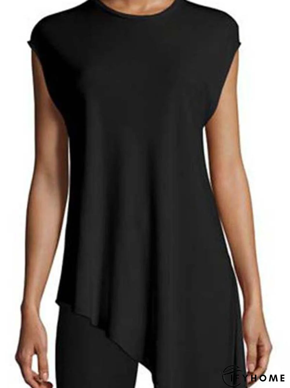 Crew Neck Solid Short Sleeve Casual Shirts & Tops | IFYHOME