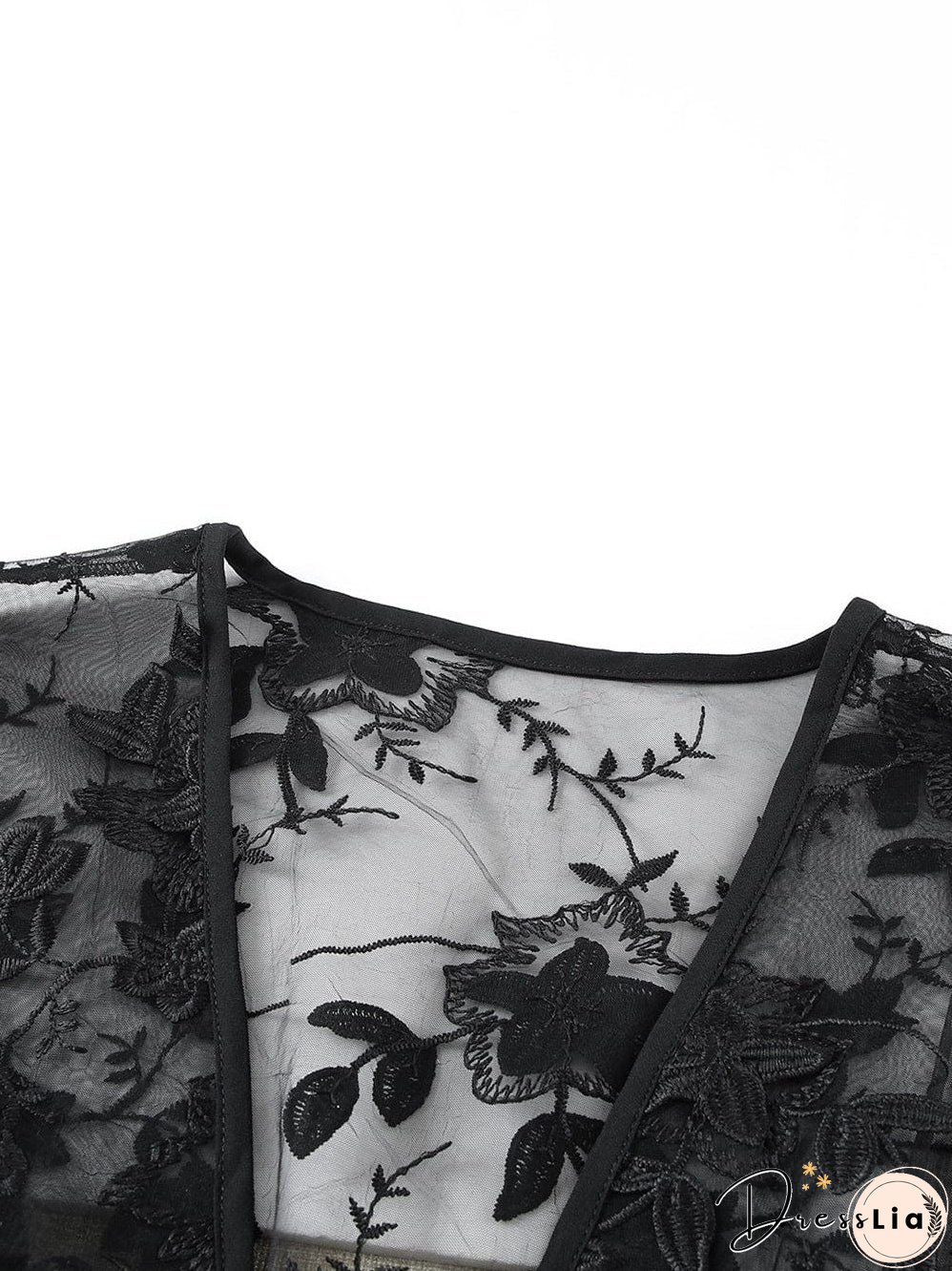 Elegant Pink Floral Lace Kimono Cover-Up