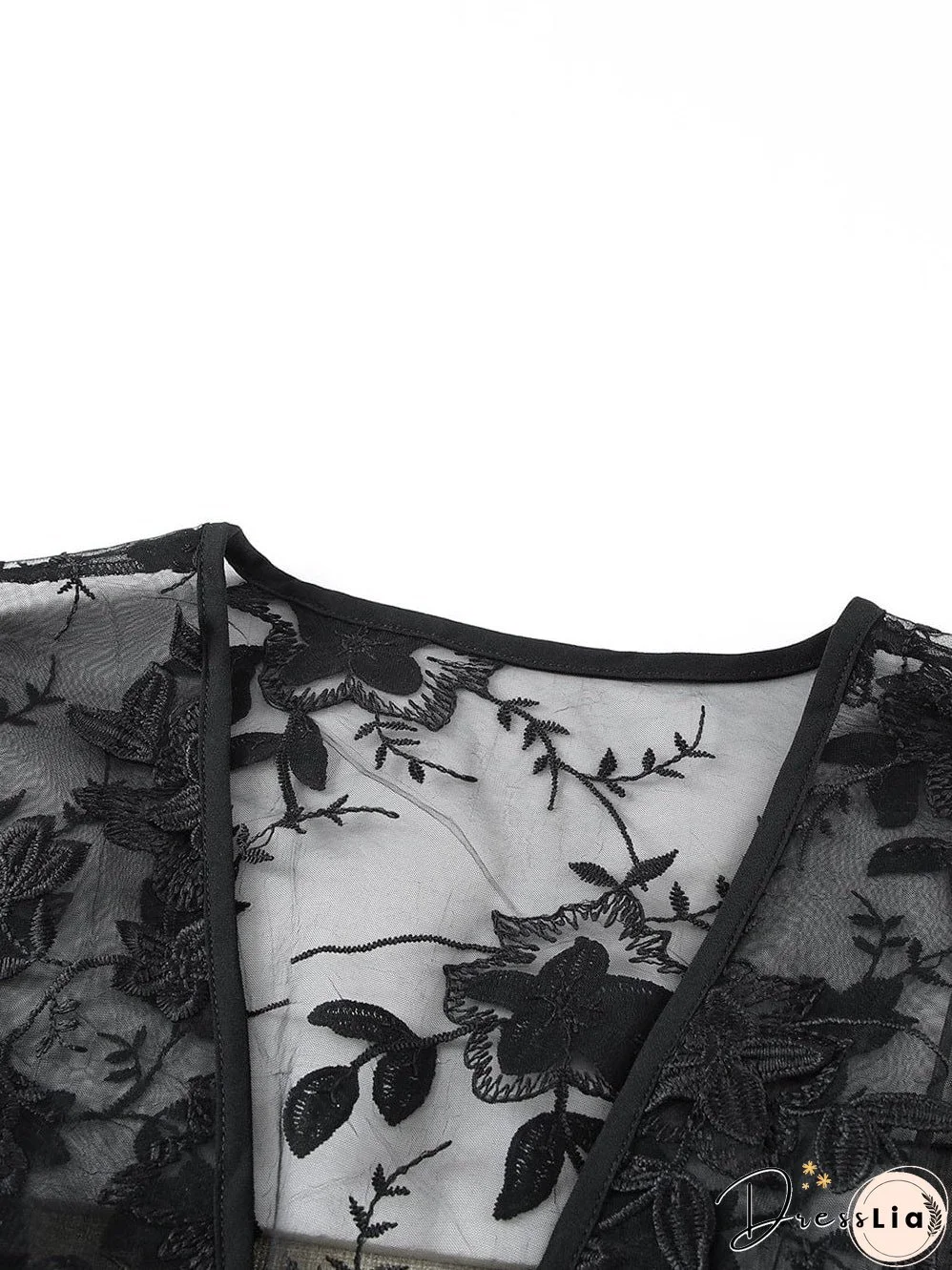 Elegant Pink Floral Lace Kimono Cover-Up