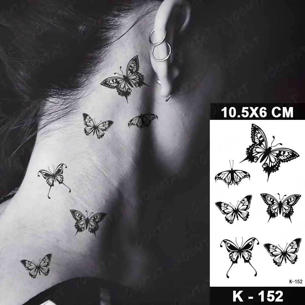 Sdrawing Temporary Tattoo Sticker Old School Flash Tatoo Dark Snake Scorpion Arm Wrist Fake Tatto For Body Art Women Men