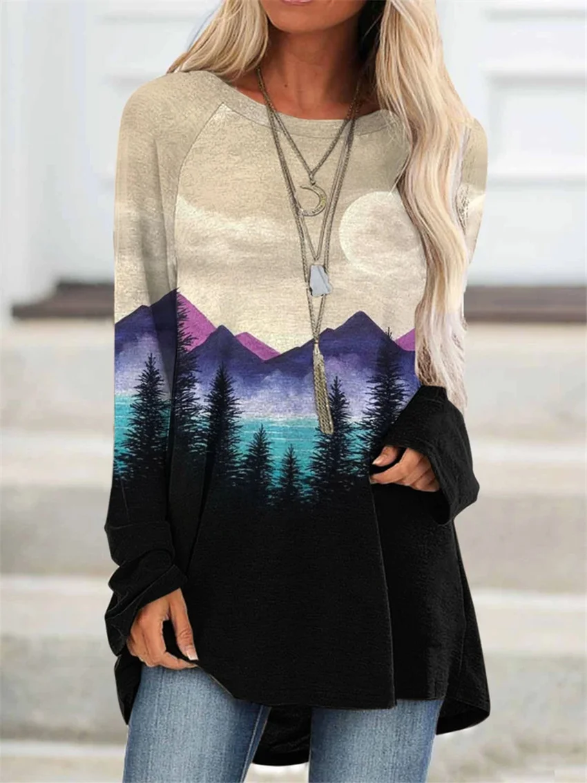 Nature Mountain Printed Women's T-shirt