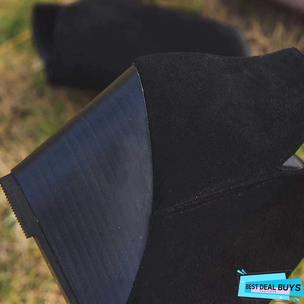 Wedge Fashion Side Zipper Ankle Boots