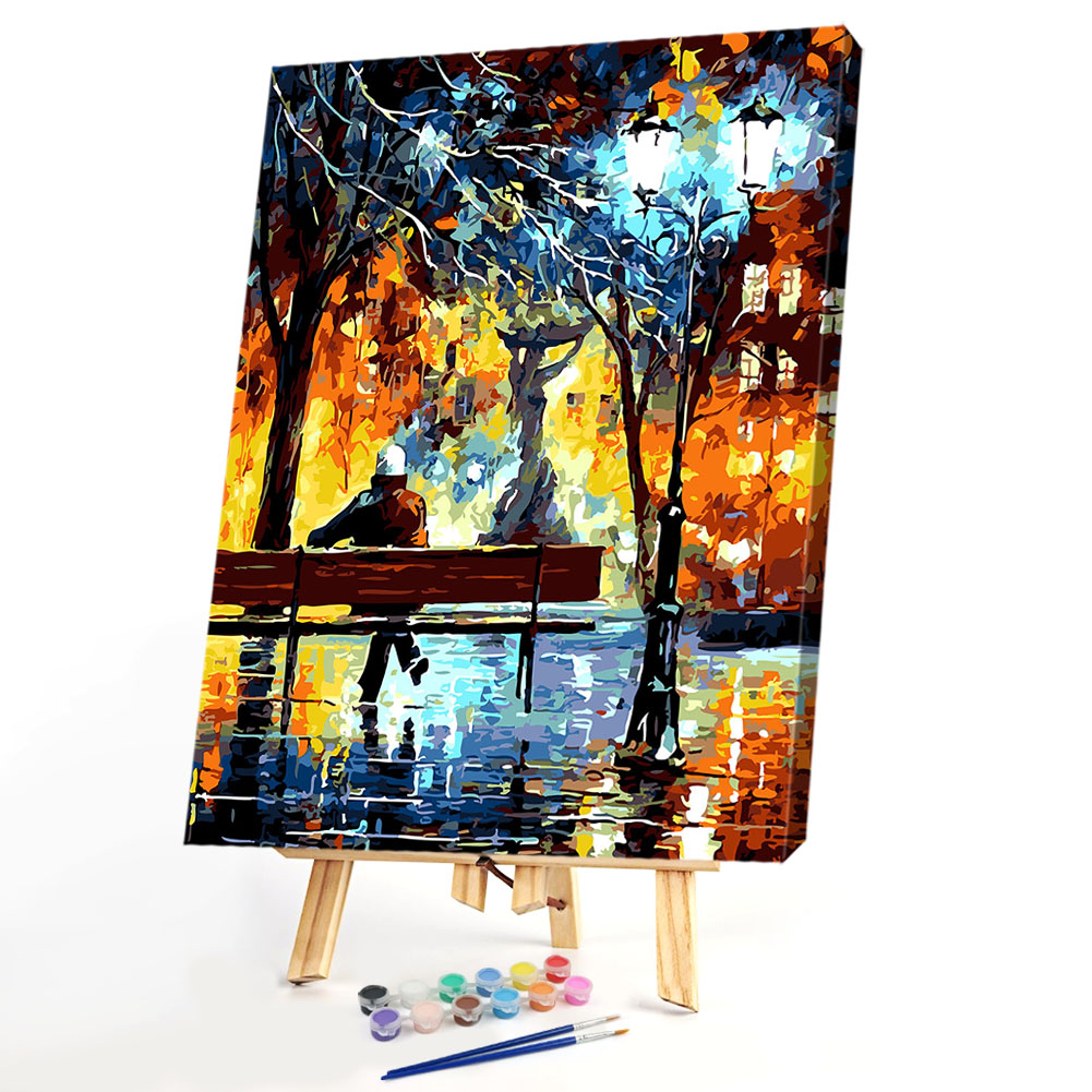 

40*50CM Paint By Numbers-Street Chairs, 501 Original