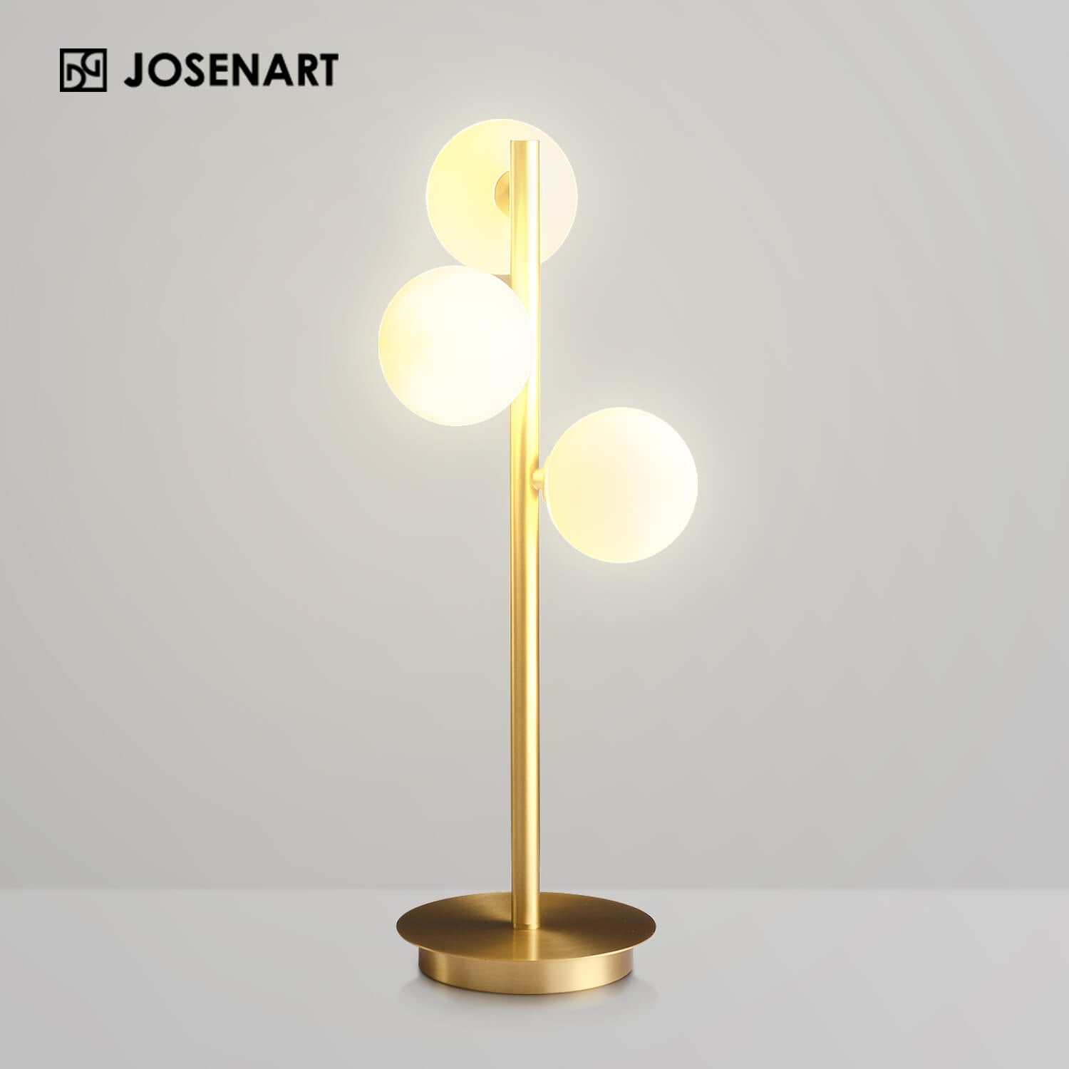 Nordic Glass & Brass 3-Light Table lamp  JOSENART Josenart