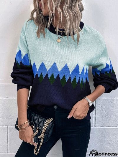 Round Neck Dropped Shoulder Sweater