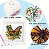 5D DIY Partial Special Shaped Drill Diamond Painting Kit Butterfly Decor With Frame Kit 18x18cm