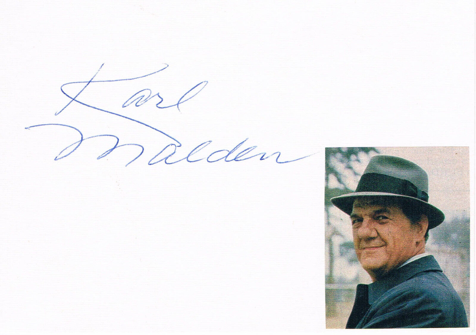 Karl Malden 1912-2009 genuine autograph signed 4x6