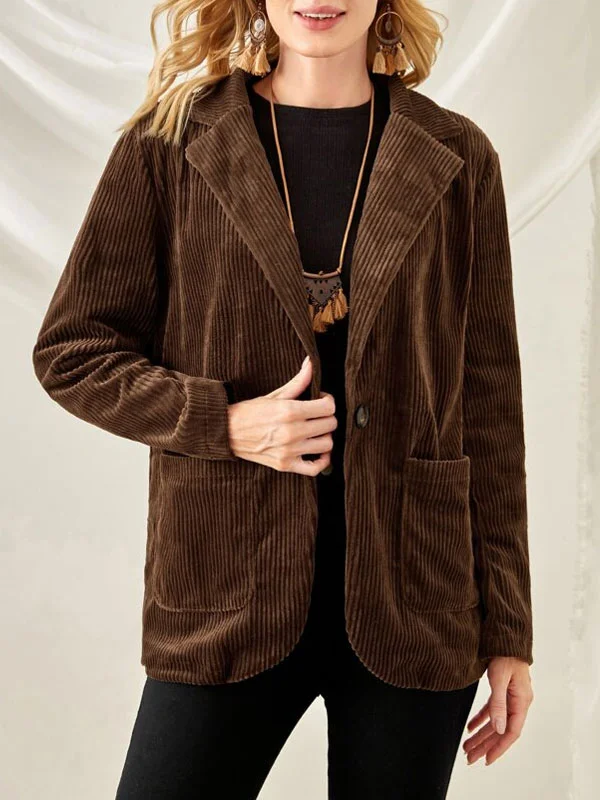 Vintage Temperament Loose Women's Corduroy Jacket