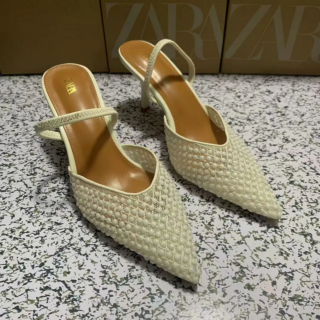 Breakj Breakj Home 2025 New Women's Shoes Mesh Sharp Head Thick And Slippers Women's Summer Breathable Light, Comfortable And Comfortable Leisure High