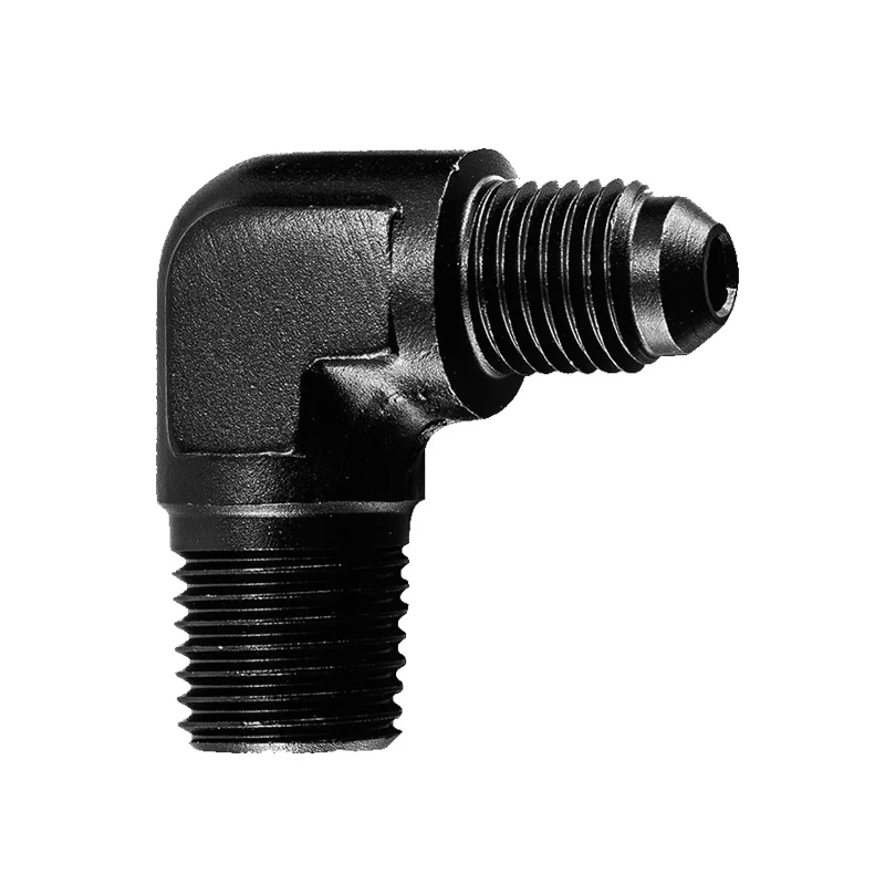 Alloyworks 4AN Male Flare to 1/4" NPT Pipe 90 Degree Fitting Adapter Aluminum