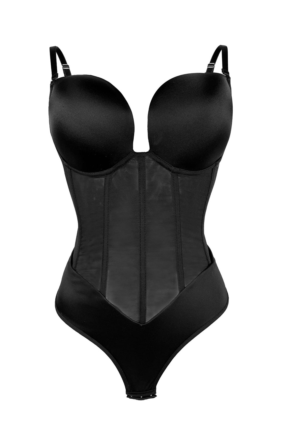 Women's Tummy Control Bodysuit - Butt Lifting Shapewear Open Bust Body Shaper Mid-Thigh