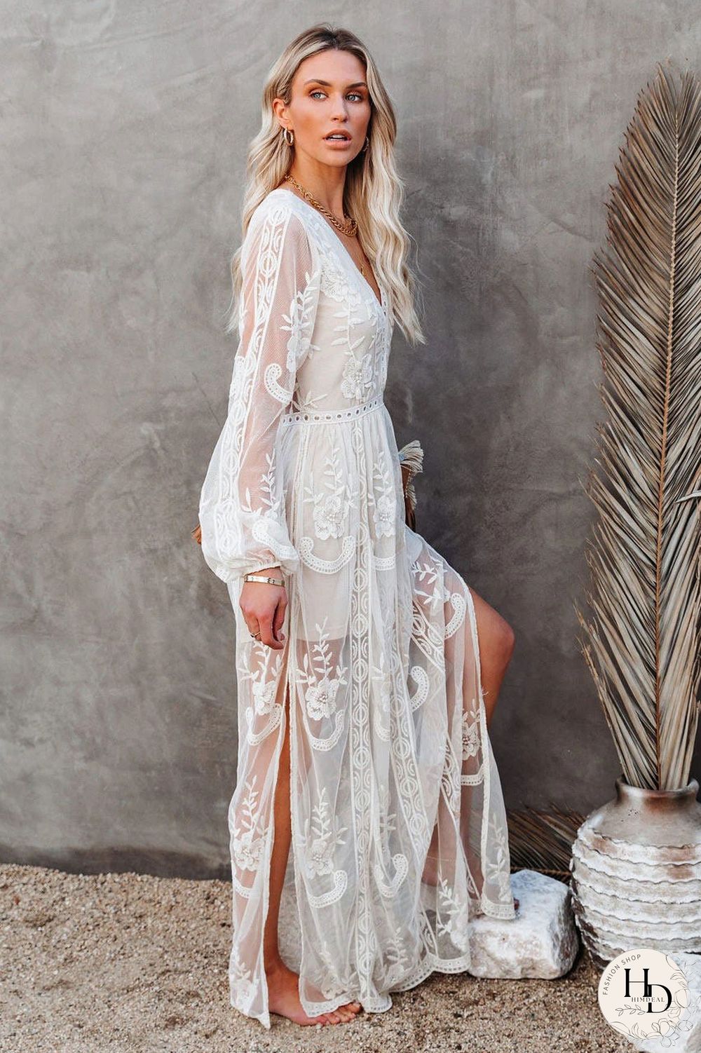 Sexy Black Lace Long Sleeve Evening Gown Formal Dress