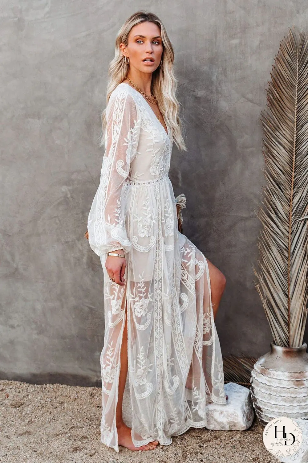 Sexy Black Lace Long Sleeve Evening Gown Formal Dress