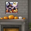 Halloween Chat Et Citrouille-Rond Drill Diamond Painting-30*30CM