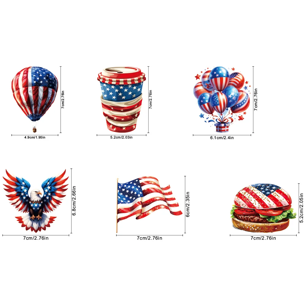 6Pcs Independence Day Series Diamond Painting Fridge Magnet for Home Decor