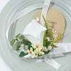 10PCS White Wedding Catering Bridal Groom Guests Corsage Boutonniere Wrist Artificial Flower Bouquets