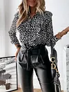 Polka Dot Falbala Long Sleeves Blouses&Shirts Tops
