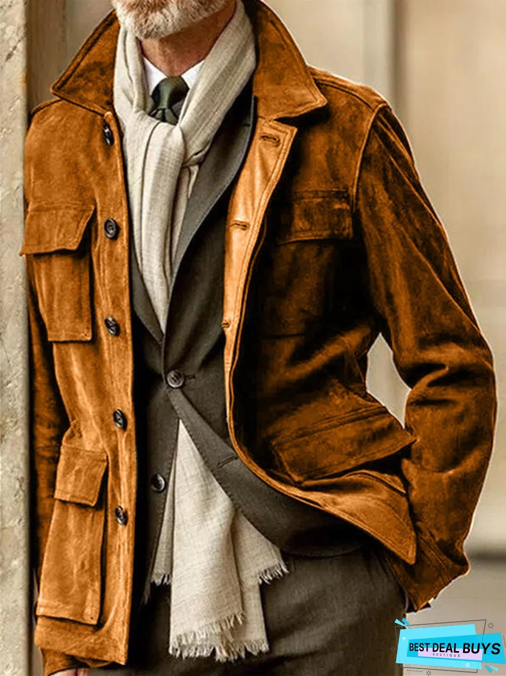 Suede Casual Fashion Men's Coat