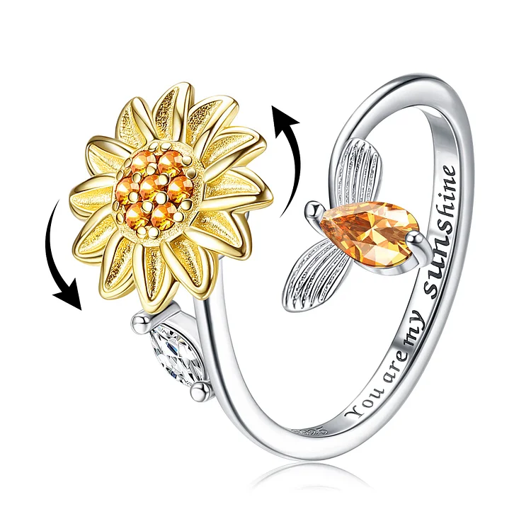 Sunflower Spinner Anxiety Ring