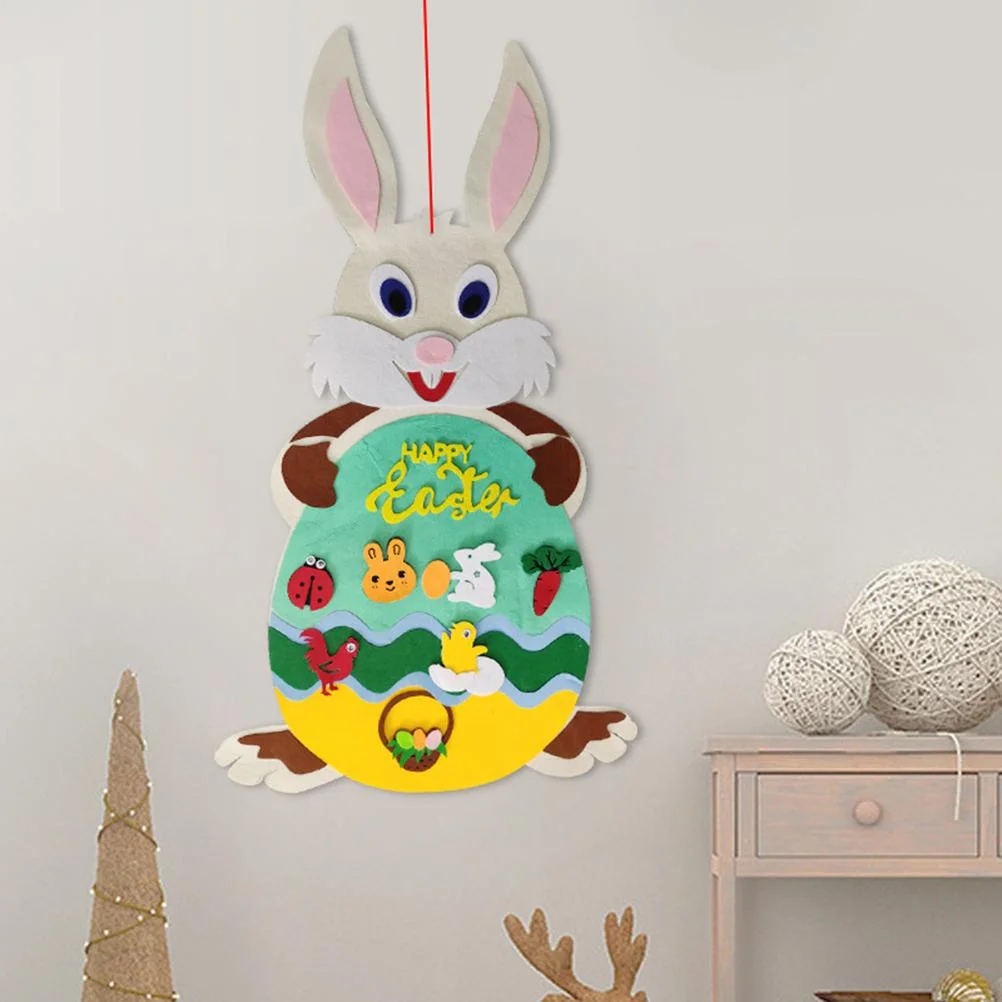 DIY Felt Easter Bunny Decoration Kids Toys For Children Kindergarten Crafts Rabbit Durable Educational Toys Decor Gifts For Kids