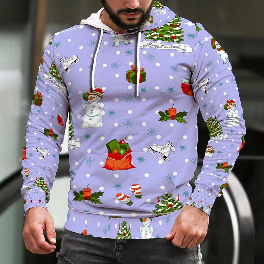 Autumn Winter 3D Printed Men's Tracksuit Set Hoodies Pants Set Long Sleeve Men's Clothing Suit