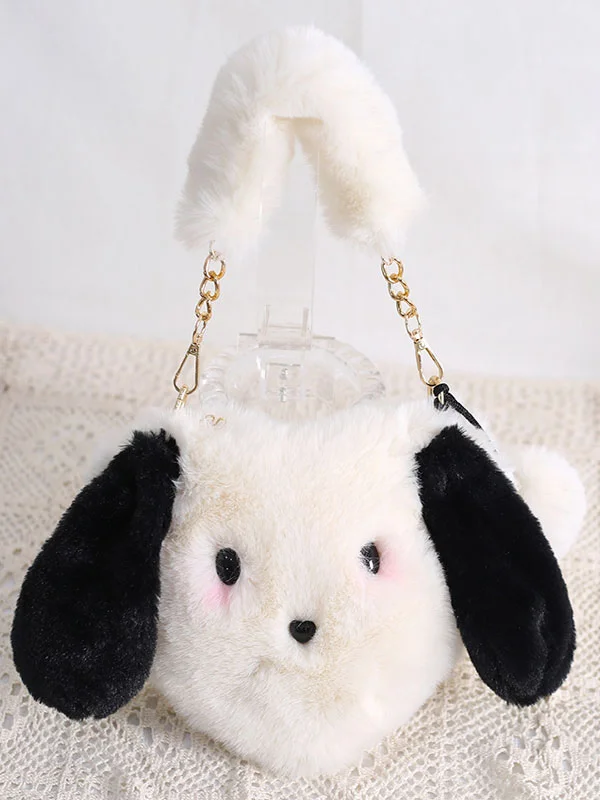 Sweet Cute Mono Girl Dog Bag White Handbag  Novameme