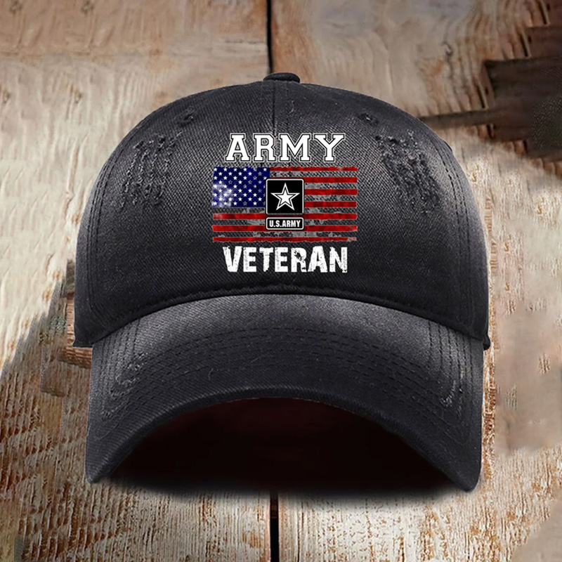 Men's Vintage Army Veteran Baseball Cap artswardrobe
