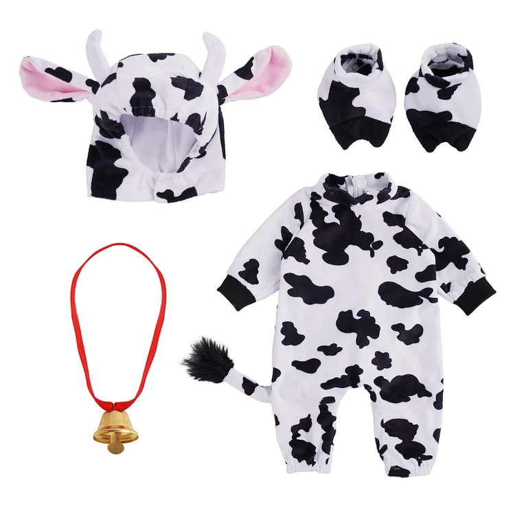 17"-22" Cow for Reborn Baby Accessories 4-Pieces Set Rebornartdoll® RSAW-Rebornartdoll®