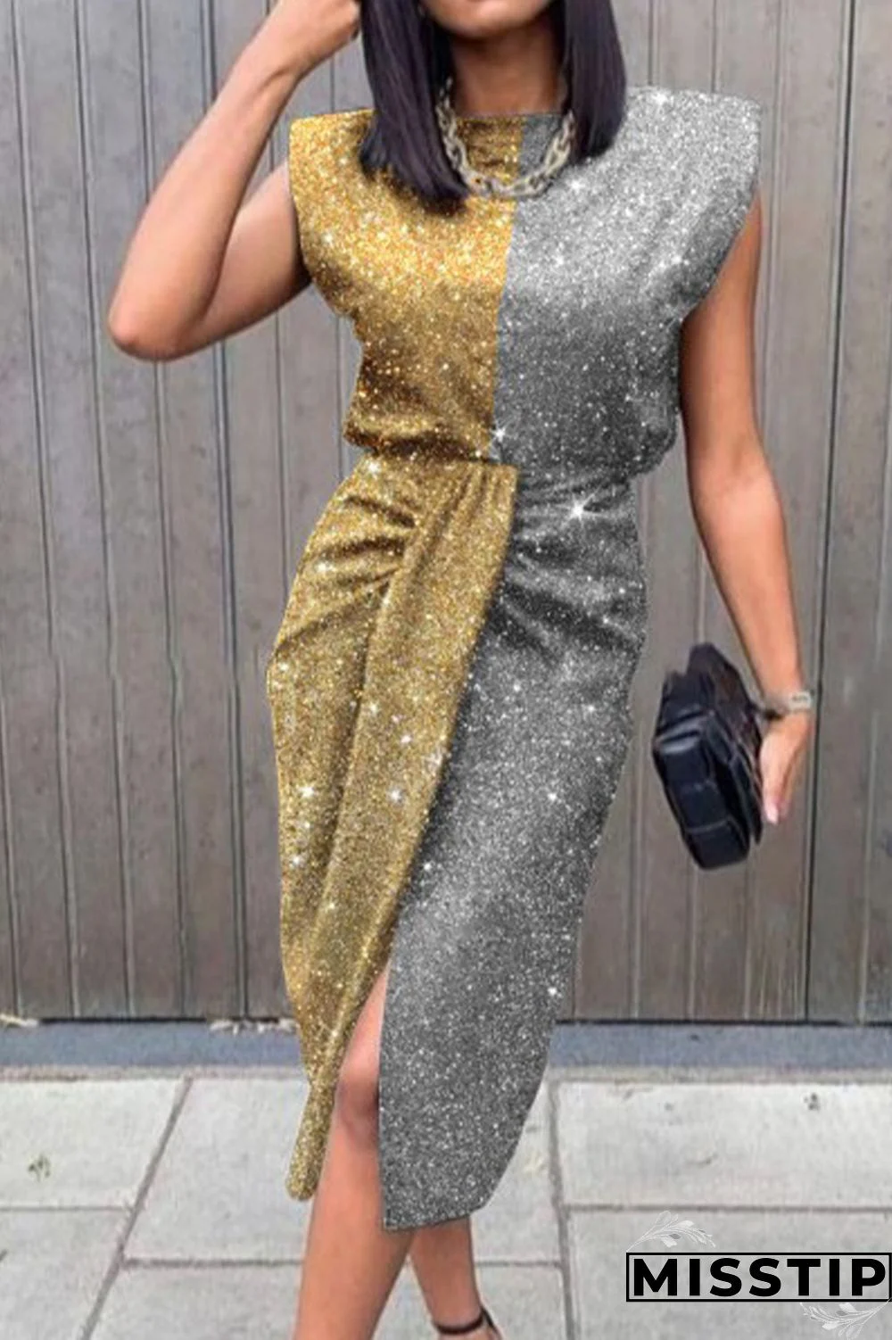 Black Elegant Print Printing O Neck A Line Dresses