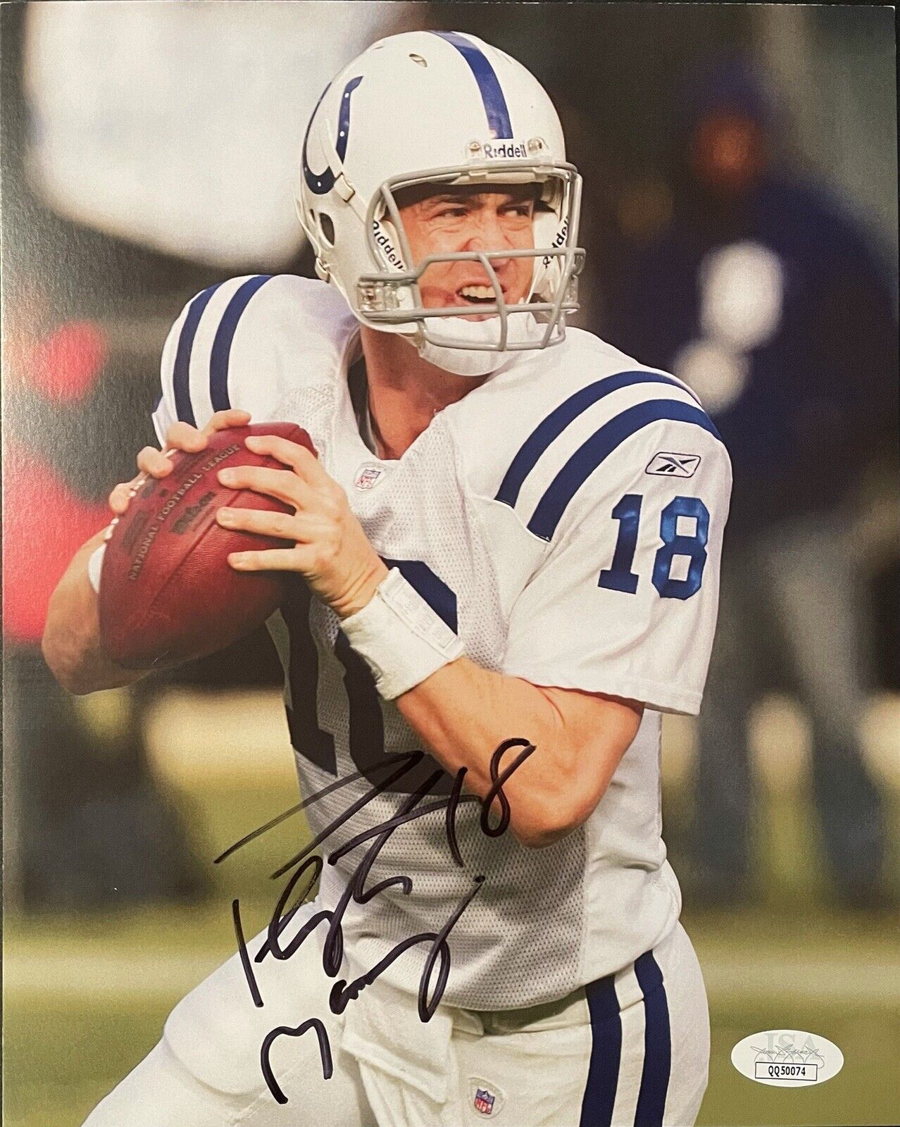 Peyton Manning Signed Indianapolis Colts 8x10 Photo Poster painting Card JSA Broncos HOF