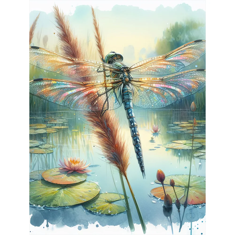 Full Round Diamond Painting - Dragonfly(Canvas|30*40cm)