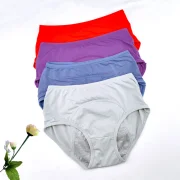 Damokan High Elasticity Menstruation Underwear Mid Rise Leak-proof Safety Briefs Plus Size Seamless Panties Nude Cotton Solid Lingerie