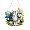 >SALE<Acrylic 2D Flat DIY Flower Cat Hanging Diamond Art Kits Wall Door Decoration