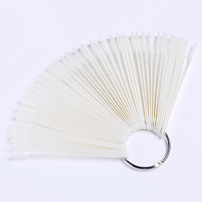 1Set False Nail Tips Fan Nature Nail Art Round Full Cover Display Practice Tools Fake Nails Manicure Acrylic UV Gel Polish-Nail Inspo