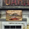Camion rouge et grange vintage - Panneaux en &eacute;tain m&eacute;tallique(20*30cm/30*40cm) - Garage