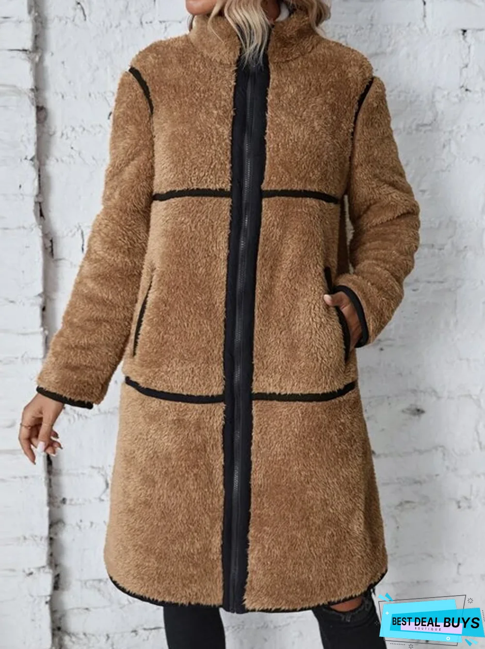 Casual Plain Loose Teddy Jacket