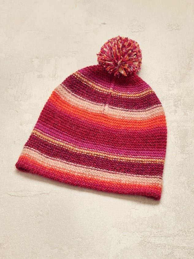 Mixed Color Striped Knitted Hat