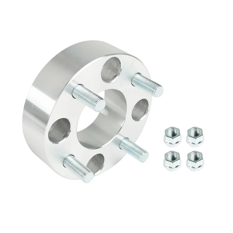 SEBLAFF 4 PCS 1.5in 4 x 101.6mm Silver Wheel Flange Spacers Adapters 62mm Hub Bore & 1/2in x 20 Studs
