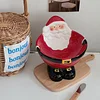 Ceramic Decorative Belly Bowl Santa Design /Ceramic Santa Candy Bowl /Christmas Gift Bowl