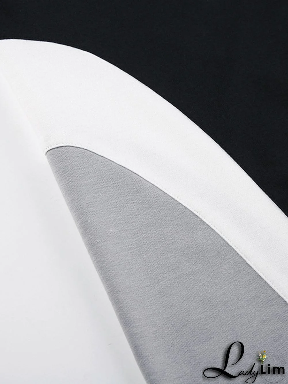 Contrast Color Print Splice Sweatshirt