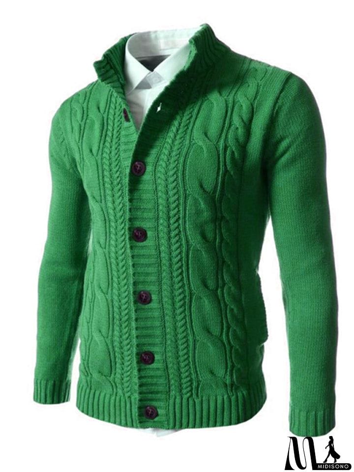MidiSono - New Casual Buttons-Up Sweater For Men