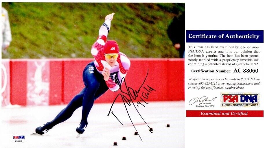 Dan Jansen Signed Olympic Speed Skating 8x10 Photo Poster painting with 94 GOLD Medal - PSA/DNA