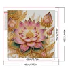 Gelb-rosa Lotus 5D DIY-Diamantkunst-Malkits f&uuml;r Wohnwanddekoration 40x40cm
