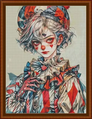 【Fairy Brand】Poker Joker 14CT Pre-stamped Canvas(80*100cm) Egyptian Cotton Cross Stitch