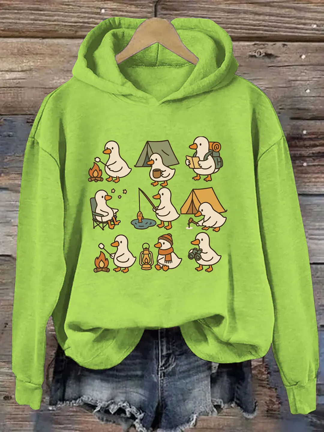 Cute Goose Camping Hoodie